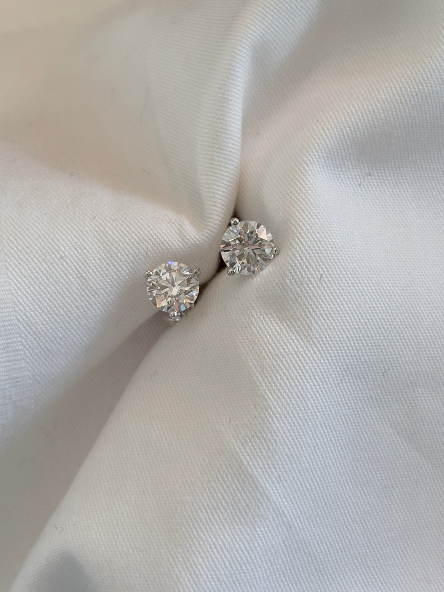 Round Lab Diamond Studs